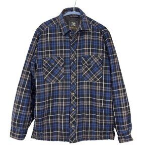 BC CLOTHING Plaid‎ Lined Blue Grey Black Fall Jacket Gorpcore Hackburry sz S